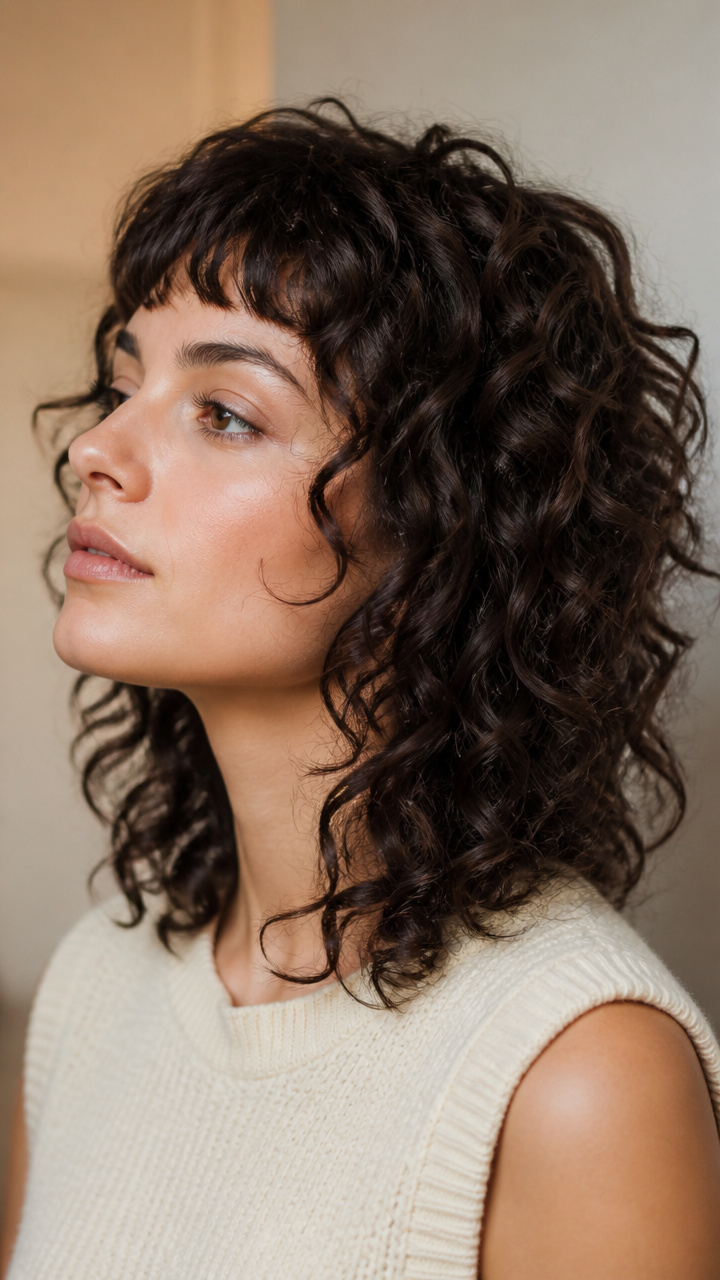 Curly Shag with Micro Bangs