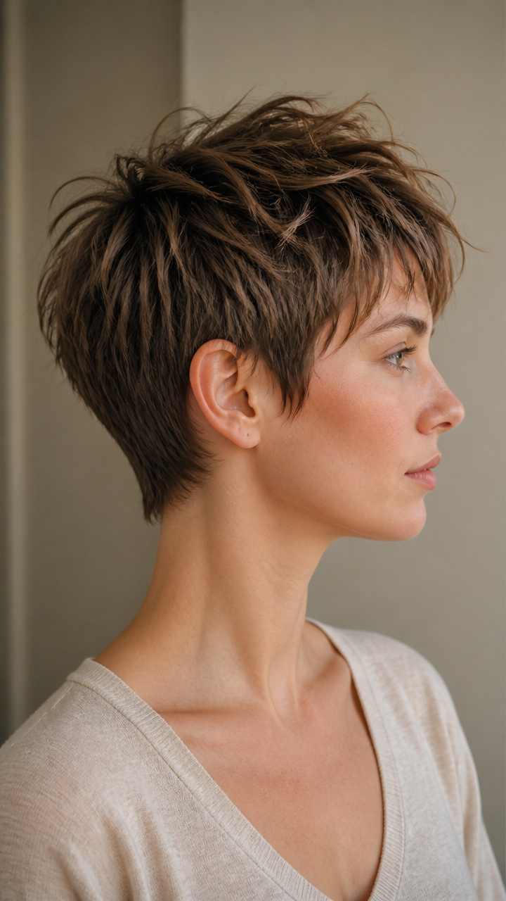Roughed-Up Pixie with Piece-y Top