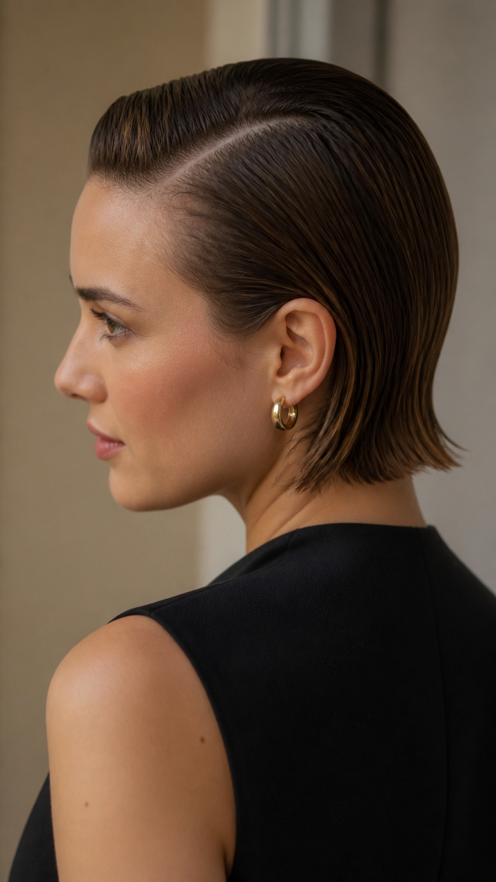 Slicked Back with Visible Part