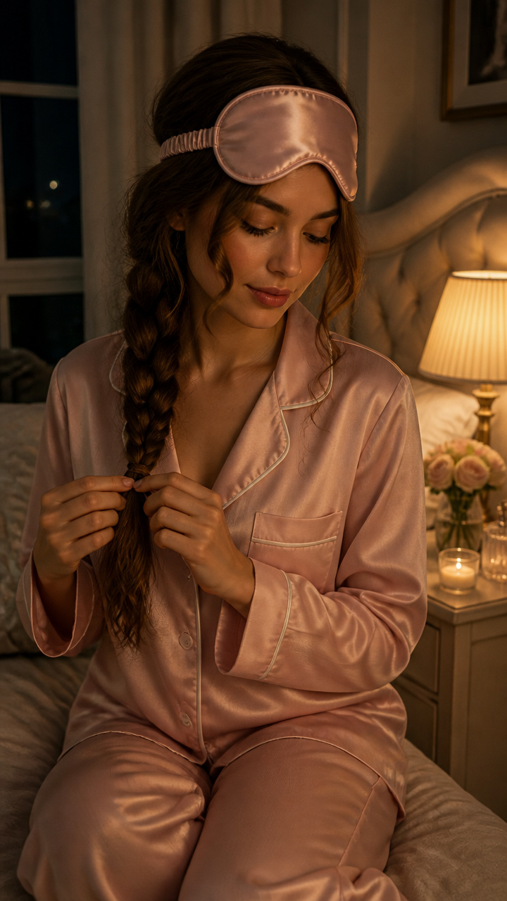Start with a Loose Braid or Silk-Safe Style