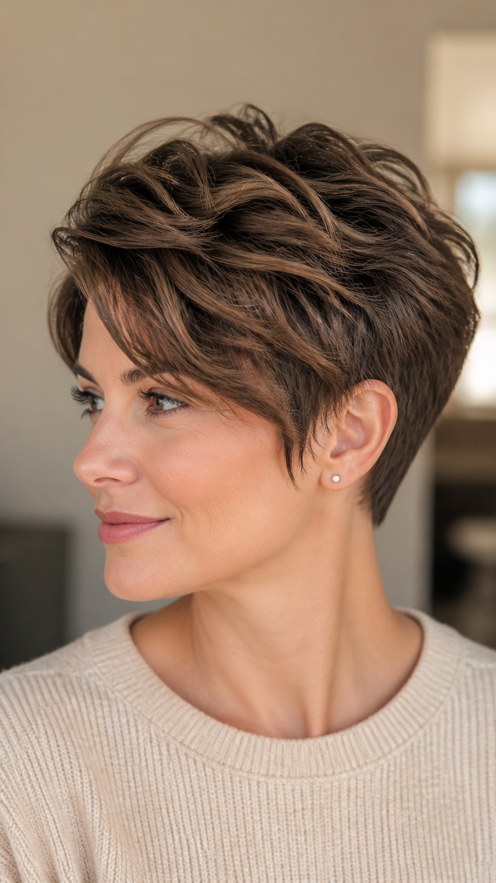 Wavy Pixie with Volume Crown