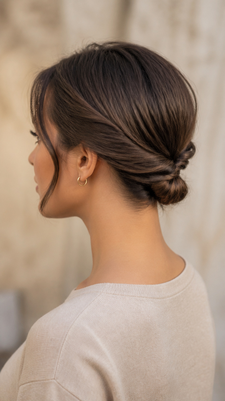 Sleek Low Twisted Chignon